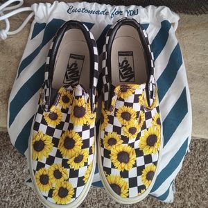 Sunflower Custom-made Checkered Vans